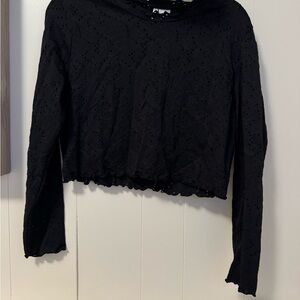 Celebrity Pink Black Lace Long Sleeve Top